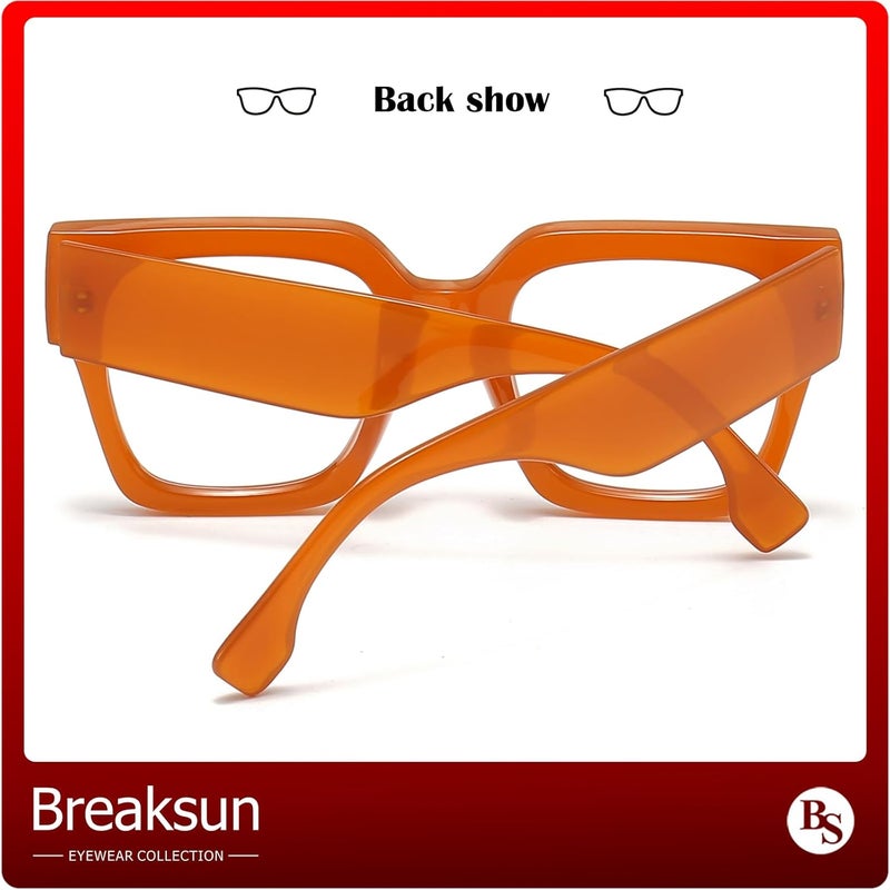 Breaksun Fashion Oversized Blue Light Blocking Glasses for Women Men Trendy Big Square Frame Computer Eyeglasses - Image 5